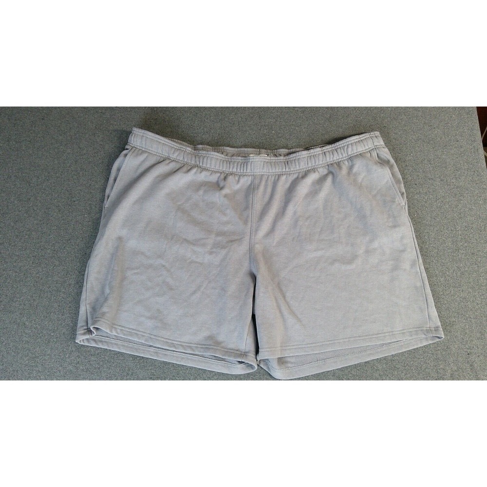 New BP Mens 4XL Knit Cotton Gray Fleece Lined Drawstring Adjustable Sweat Shorts